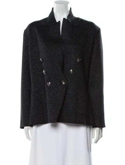 Pre-owned L'agence Tweed Pattern Jacket In Black