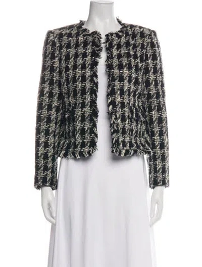 Pre-owned L'agence Tweed Pattern Jacket In Black
