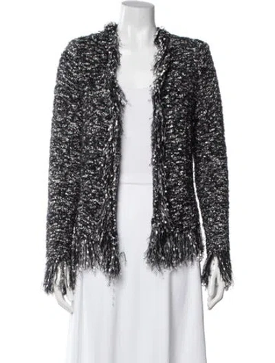 Pre-owned L'agence Tweed Pattern Jacket In Black