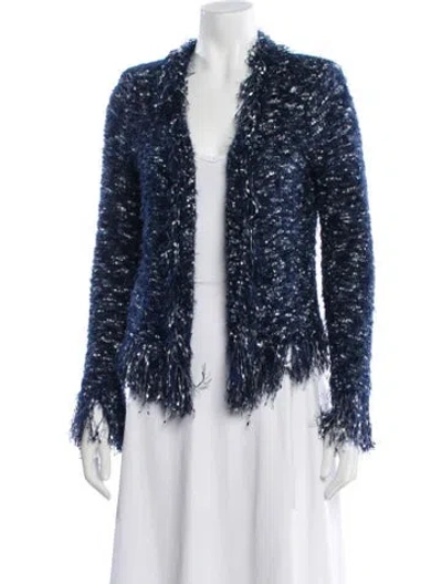 Pre-owned L'agence Tweed Pattern Jacket In Blue