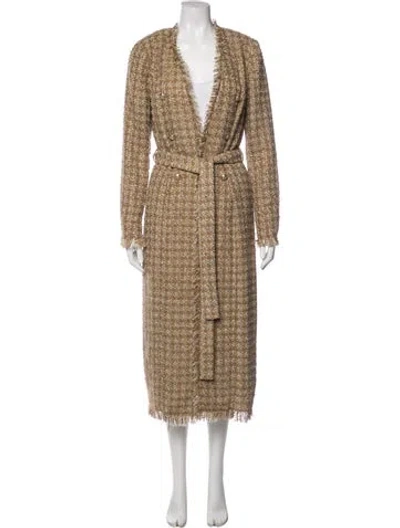 Pre-owned L'agence Tweed Pattern Jacket In Gold