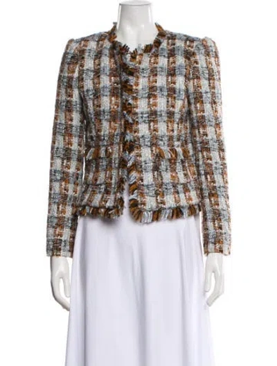 Pre-owned L'agence Tweed Pattern Jacket In Multi
