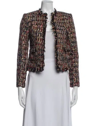 Pre-owned L'agence Tweed Pattern Jacket In Multicolor