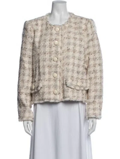 Pre-owned L'agence Tweed Pattern Jacket In Multicolor