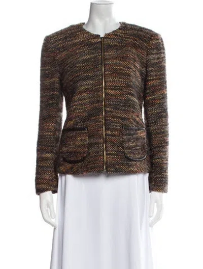 Pre-owned L'agence Tweed Pattern Jacket In Neutral