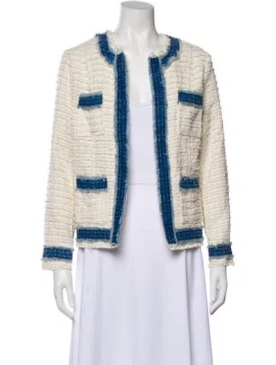 Pre-owned L'agence Tweed Pattern Jacket In Neutral