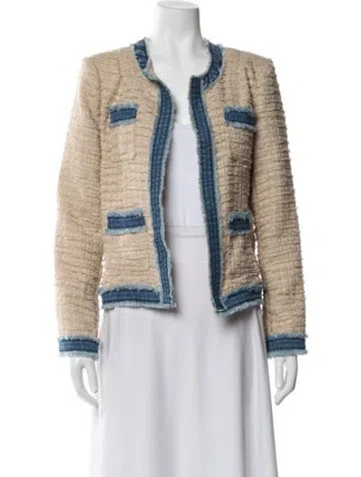 Pre-owned L'agence Tweed Pattern Jacket In Neutral