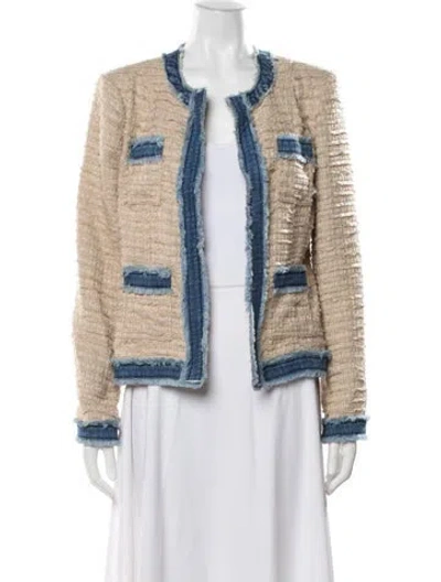 Pre-owned L'agence Tweed Pattern Jacket In Neutral