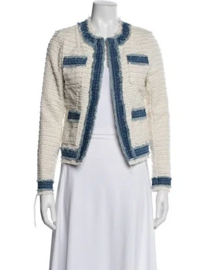 Pre-owned L'agence Tweed Pattern Jacket In Neutral