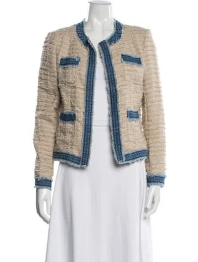 Pre-owned L'agence Tweed Pattern Jacket In Neutral