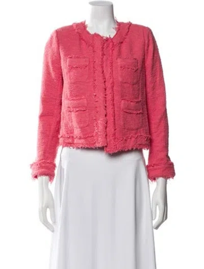 Pre-owned L'agence Tweed Pattern Jacket In Pink