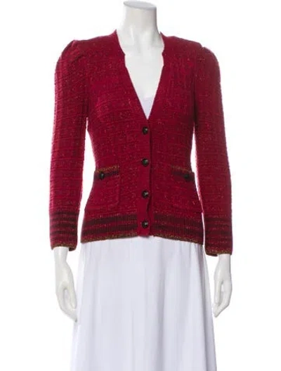 Pre-owned L'agence Tweed Pattern Jacket In Pink