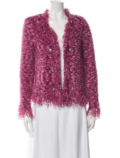 Pre-owned L'agence Tweed Pattern Jacket In Pink
