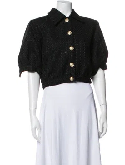 Pre-owned L'agence Tweed Pattern Jacket W/ Tags In Black