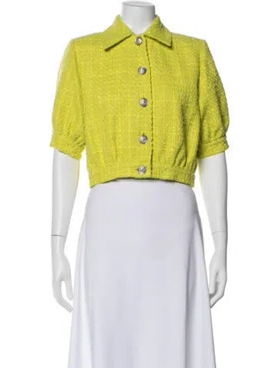 Pre-owned L'agence Tweed Pattern Jacket W/ Tags In Green