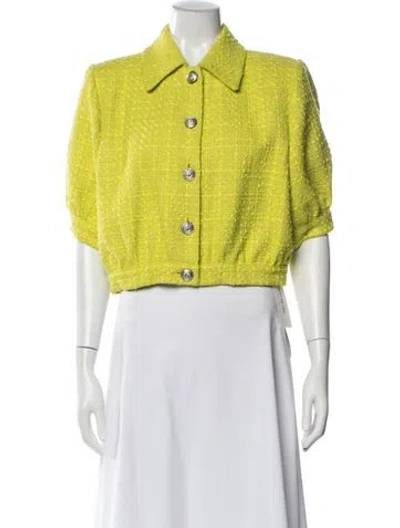Pre-owned L'agence Tweed Pattern Jacket W/ Tags In Green