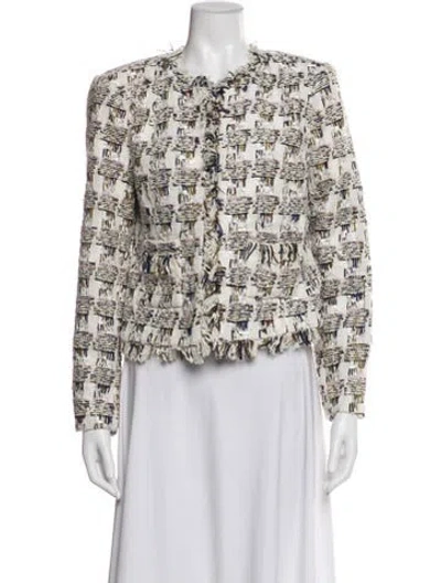 Pre-owned L'agence Tweed Pattern Jacket W/ Tags In Neutral