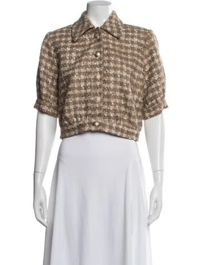 Pre-owned L'agence Tweed Pattern Jacket W/ Tags In Neutral