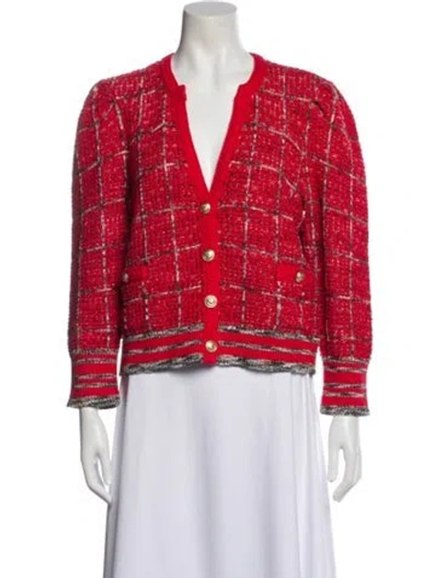 Pre-owned L'agence Tweed Pattern Jacket W/ Tags In Red