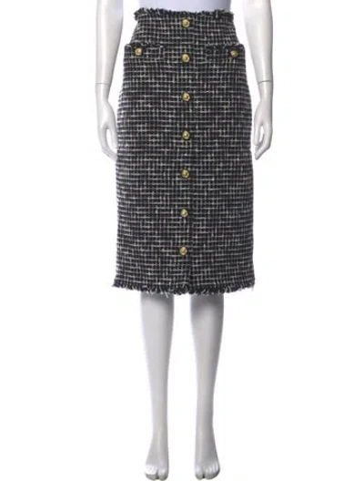 Pre-owned L'agence Tweed Pattern Midi Length Skirt W/ Tags In Black