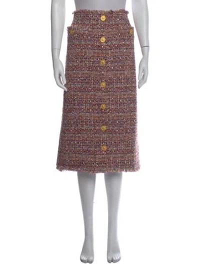 Pre-owned L'agence Tweed Pattern Midi Length Skirt W/ Tags In Multi