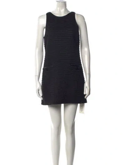 Pre-owned L'agence Tweed Pattern Mini Dress In Blue