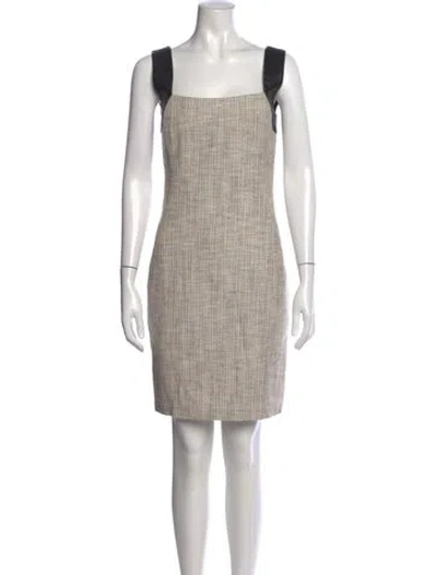 Pre-owned L'agence Tweed Pattern Mini Dress In Neutral