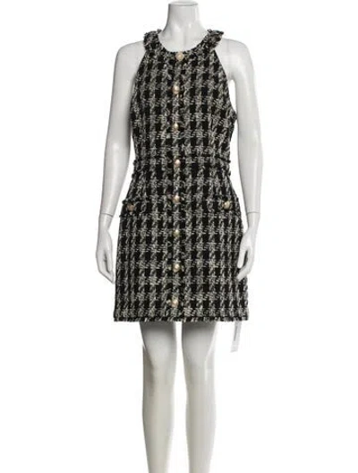 Pre-owned L'agence Tweed Pattern Mini Dress In Neutral