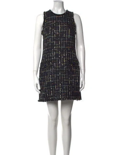 Pre-owned L'agence Tweed Pattern Mini Dress W/ Tags In Black