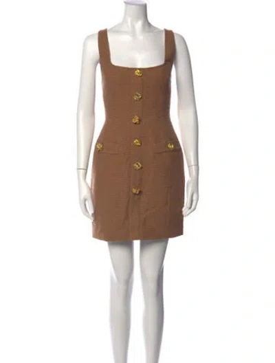 Pre-owned L'agence Tweed Pattern Mini Dress W/ Tags In Brown