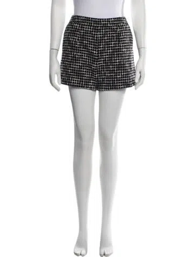 Pre-owned L'agence Tweed Pattern Mini Shorts In Black