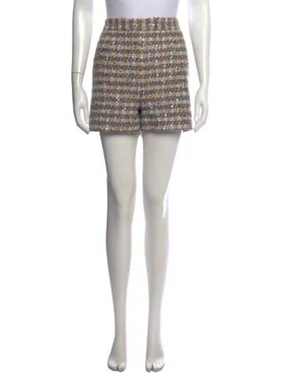 Pre-owned L'agence Tweed Pattern Mini Shorts In Grey