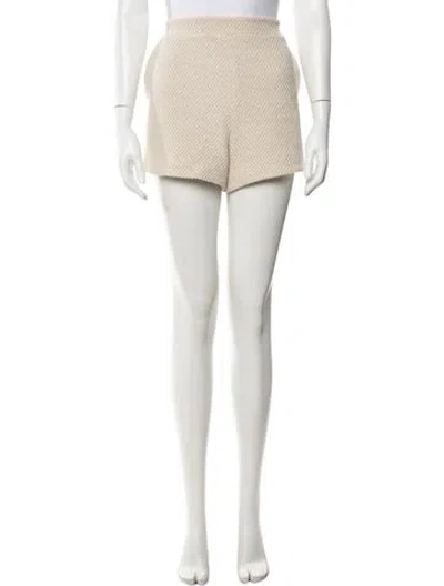 Pre-owned L'agence Tweed Pattern Mini Shorts In Neutrals