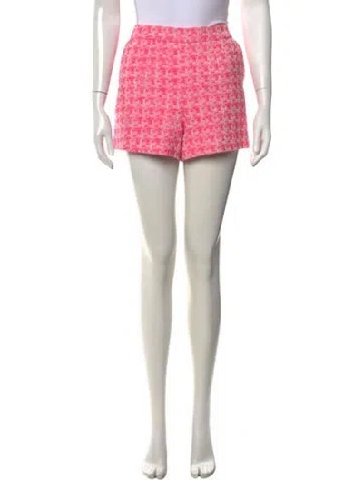 Pre-owned L'agence Tweed Pattern Mini Shorts In Pink