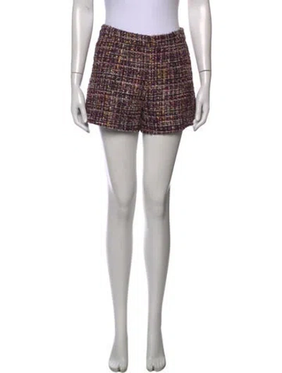 Pre-owned L'agence Tweed Pattern Mini Shorts In Pink