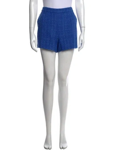 Pre-owned L'agence Tweed Pattern Mini Shorts W/ Tags In Blue