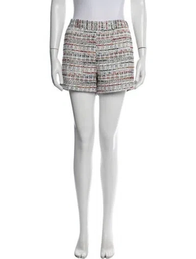 Pre-owned L'agence Tweed Pattern Mini Shorts W/ Tags In Blue/white