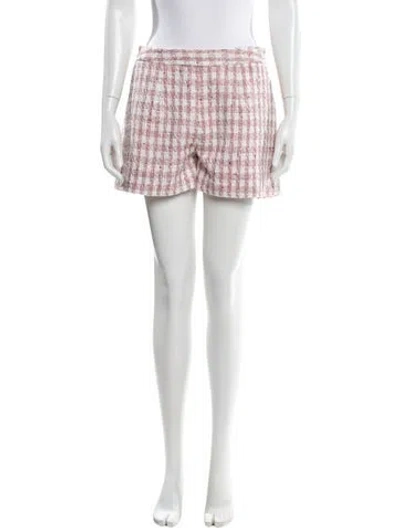 Pre-owned L'agence Tweed Pattern Mini Shorts W/ Tags In Pink
