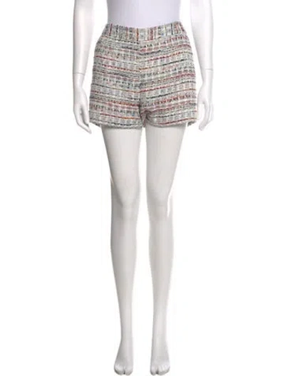 Pre-owned L'agence Tweed Pattern Mini Shorts W/ Tags In White