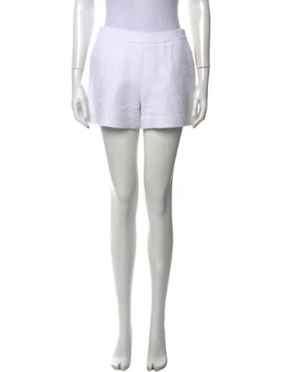 Pre-owned L'agence Tweed Pattern Mini Shorts In White