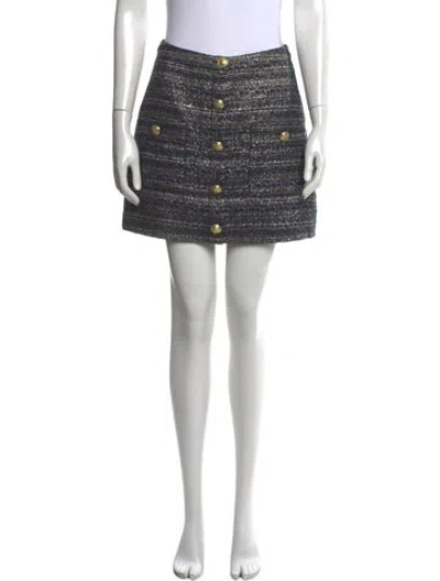 Pre-owned L'agence Tweed Pattern Mini Skirt In Black/metallic