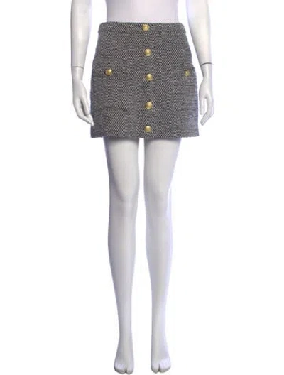Pre-owned L'agence Tweed Pattern Mini Skirt In White