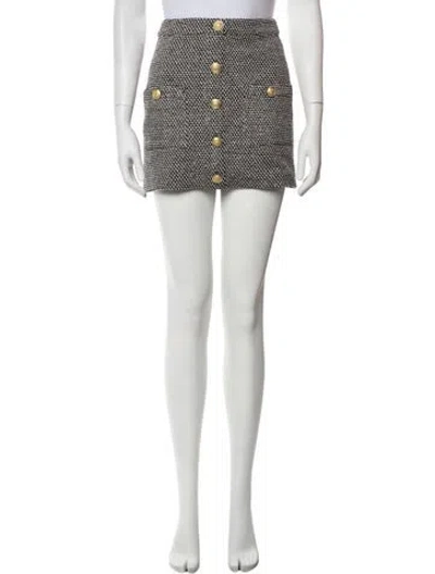 Pre-owned L'agence Tweed Pattern Mini Skirt In White