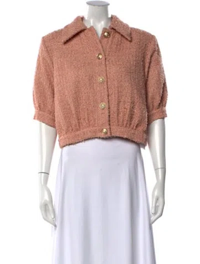 Pre-owned L'agence Tweed Pattern Sweater In Pink