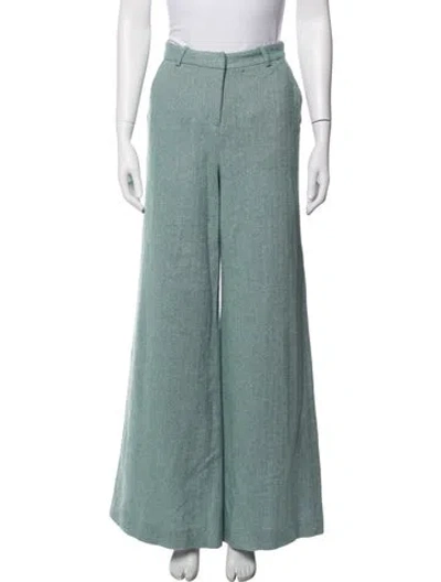 Pre-owned L'agence Tweed Pattern Wide Leg Pants W/ Tags In Green