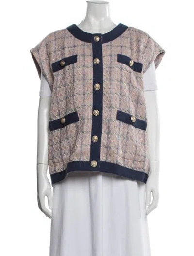 Pre-owned L'agence Tweed Patterned Vest In Multi
