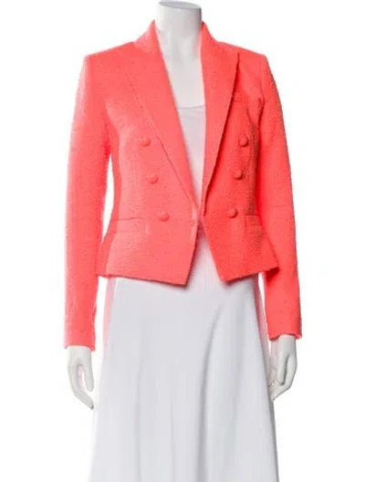 Pre-owned L'agence Tweed Printed Blazer In Pink