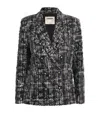 L'agence Tweed Sequinned Colin Blazer In Black