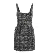 L'agence Tweed Sequinned Valli Mini Dress In Black