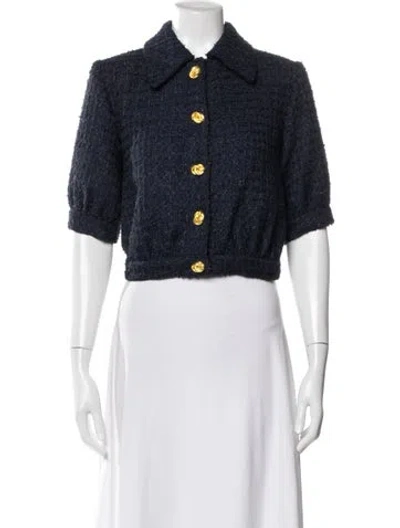 Pre-owned L'agence Tweed Tweed Pattern Jacket In Blue